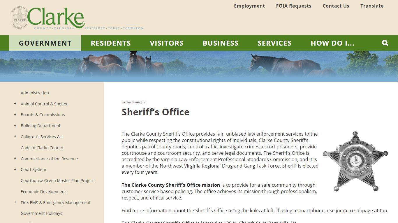 Sheriff’s Office | Clarke County, VA
